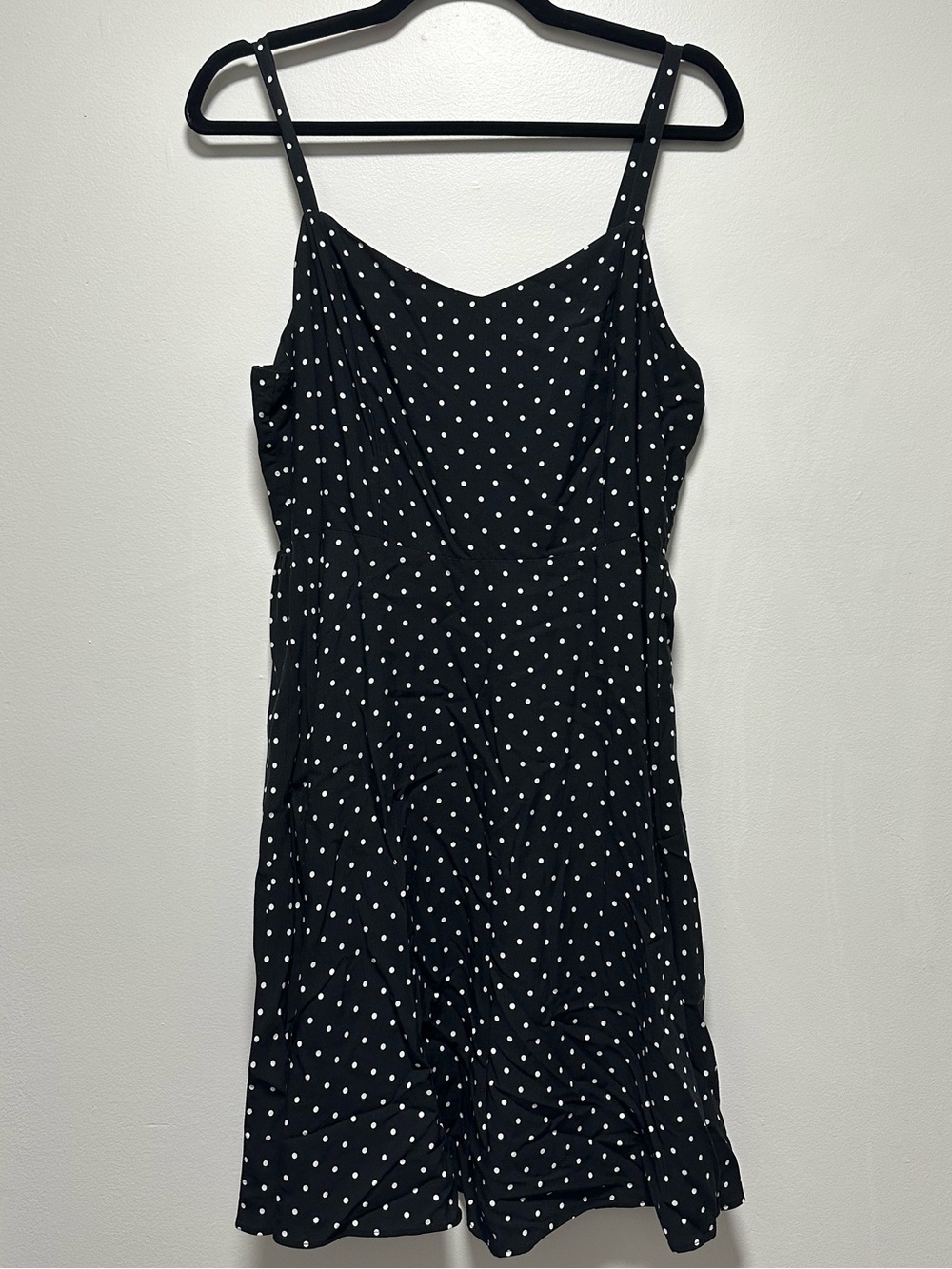 NWT Old Navy Black Dress with White Polka Dots - Spaghetti Strap Mini